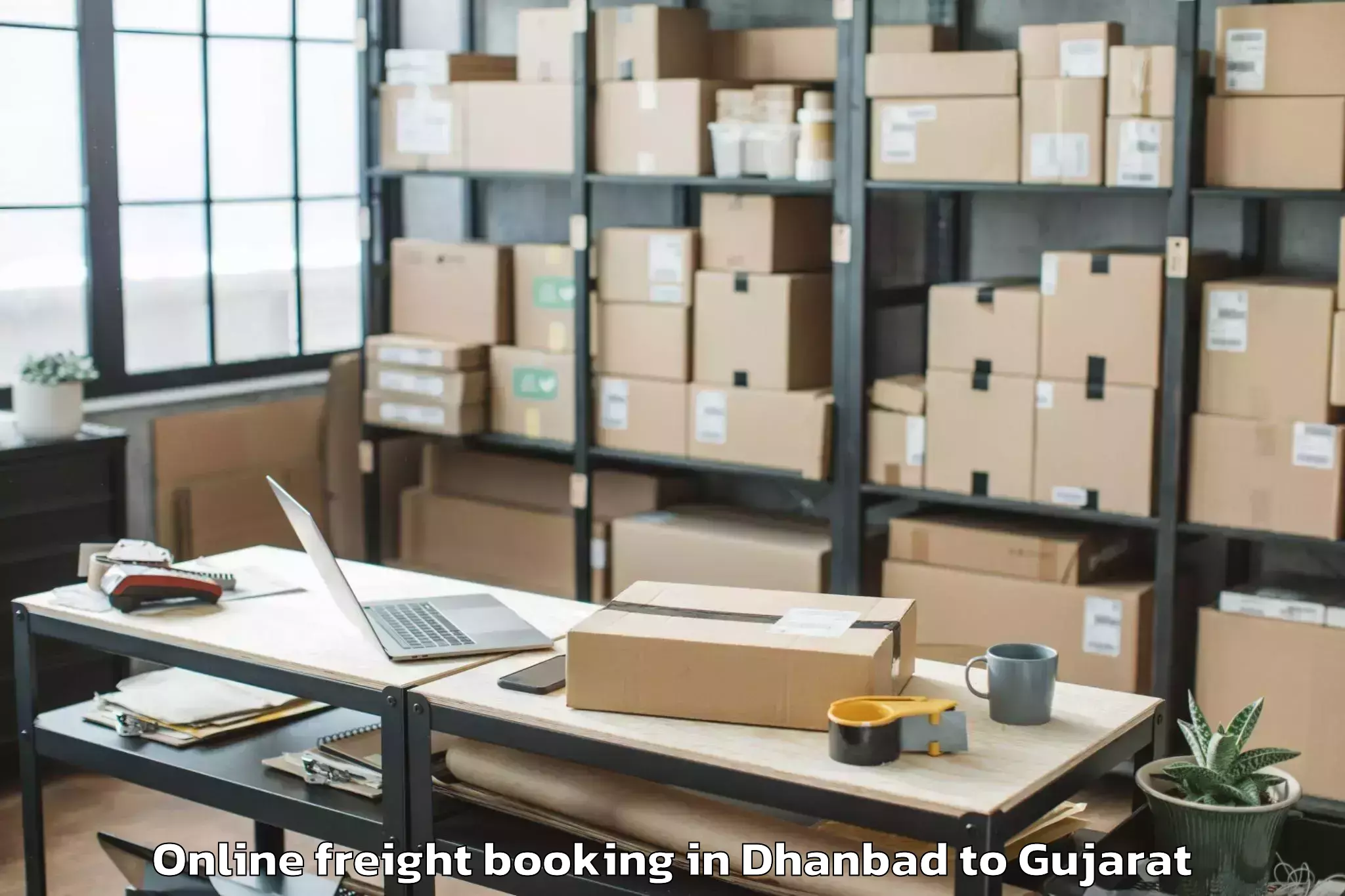 Affordable Dhanbad to Bhavnagar Online Freight Booking